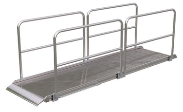 ALUM WALK RAMP W/RAIL OVERLAP 144 X 38IN